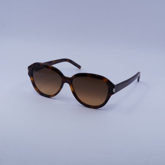 Saint Laurent SL400 003 Sunglasses Havana Oval Frame, Brown Lenses - Picture 1 of 11